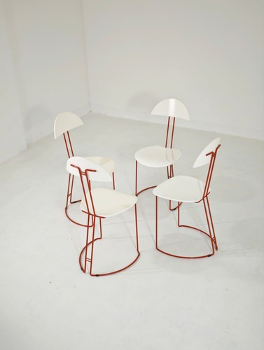Set sedie rosse e - set, 4