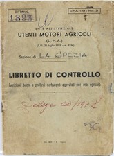 libretto controllo motori agricoli trattore UMA la spezia fiat 231 r gasolio