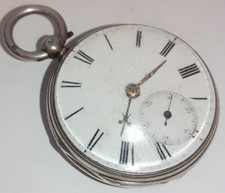 Orologio da tasca 1864 primi J. BENSON Londra antico argento fusibile 4riparazioni funzionanti