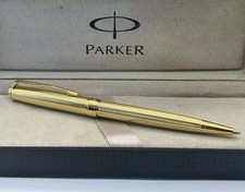 Penna a sfera Parker serie Sonnet cerchio oro clip oro pennino fine inchiostro blu