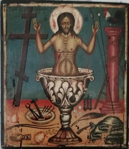 Antica icona russa santo - antica,