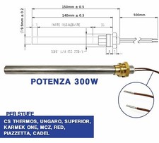 CANDELETTA ACCENSIONE STUFA PELLET RESISTENZA D 10 X 140 300W A VITE 3/8 (04050)