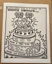 RARO poster Keith Haring Winkie matrimonio edizione limitata 1985 16x20 pollici