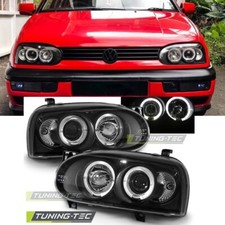 FARI ANTERIORI NERO ANGEL EYES PER VW GOLF 3 91-97 FANALI SPORT LOOK NEW LIGHTS