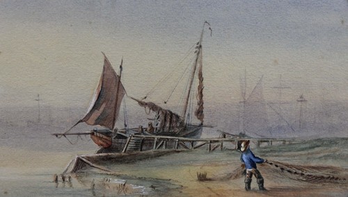 Acquerello paesaggio marino