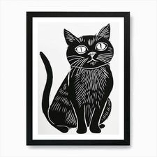 Exotic Shorthair Linocut