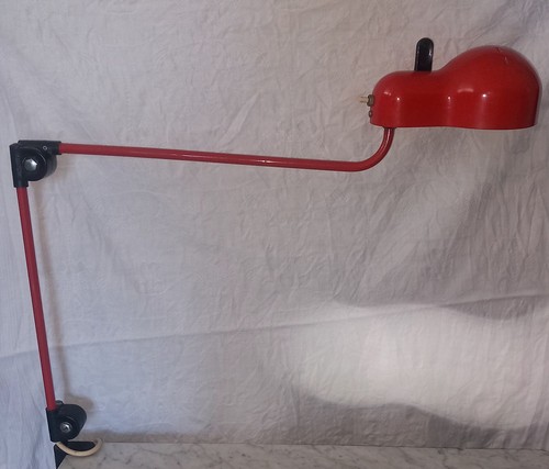 Lanpada metallo rossa vintage - lanpada,