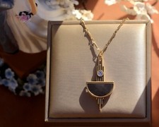 Collana ciondolo dorato mezzo - collana,