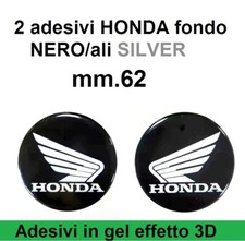 2 adesivi HONDA GEL 62.mm Resinati morbidi scritta stemma logo 3D per Auto Moto