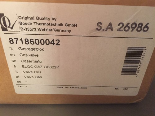 Valvola gas buderus - gas, nefit