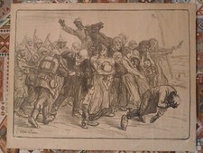 litografia Theophile Alexandre STEINLEN – prima guerra mondiale - 1914/18