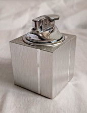 anni '70 - Accendino da Tavolo Blitz Cubo Acciaio Satinato Lighter Briquet