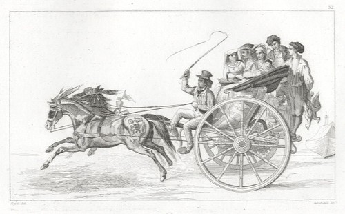 Calesse napoletano incisione - calesse, napoletano,