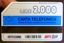 SCHEDA TELEFONICA LIRE 2000 -