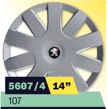 SET Kit serie 4 copricerchi coppe ruota 14" per Peugeot 107 cod 5607/4