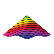 Aquilone Delta Rainbow Prism 42 pollici nylon con manico linea e SkyTails DLX Delta
