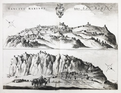 San marino città incisione - città,