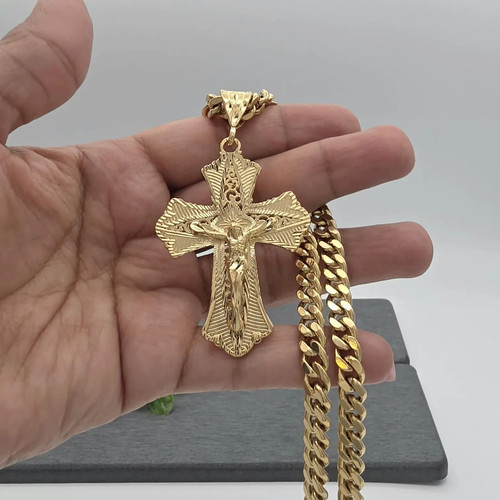 Collana crocifisso ornato - collana,