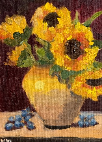 Quadro girasoli originale olio - girasoli,