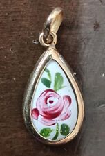 Ciondolo in Oro e ceramica dipinta a mano