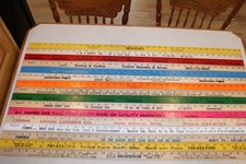 Lotto 16 Yardstick Legno Righello Insegna Pubblicitaria Colore Arte Artigianato Hobby