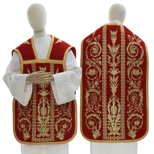 Pianeta rossa con stola - con, casula