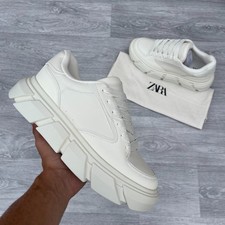 ZARA Sneakers da ginnastica monocromatiche suola grossa - Bianco [UK11/EU45]