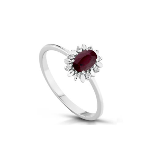 Anello rubino brillanti - rubino,