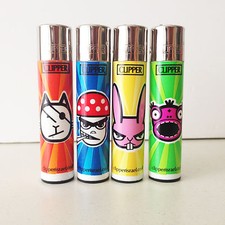 Accendini clipper set 4 pezzi