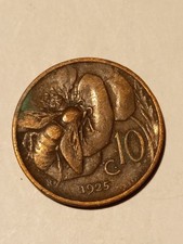 Moneta Regno d'Italia Vittorio Emanuele III 10 Centesimi Ape 1925