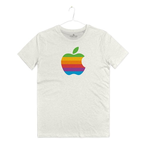 Maglietta logo apple rainbow - maglietta,