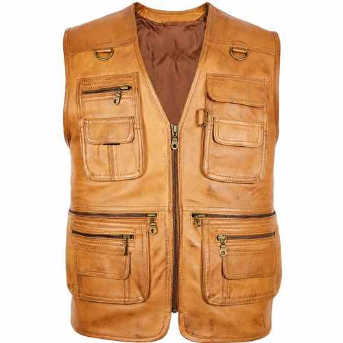 Gilet uomo pelle marrone