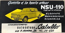 pubblicità auto car AUTOSALONE CATULLO concessionaria Trieste anni 50