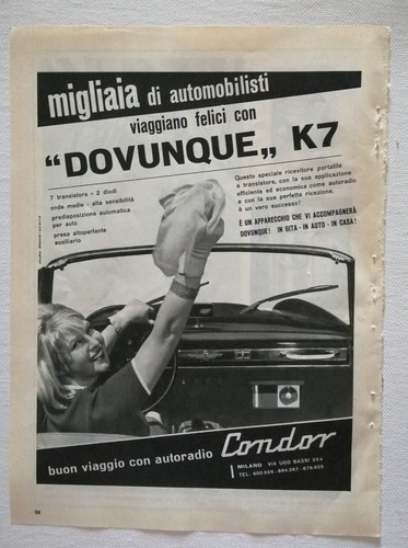 Autoradio condor pubblicita - condor, pubblicita'