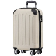 Valigia easyjet 45x35x20 cm trolley beige bagaglio a mano in abs 4 ruote (valigi