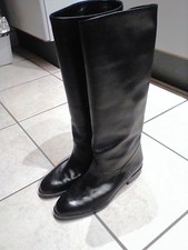 stivali neri alti in pelle da