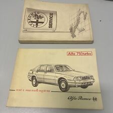 ALFA ROMEO USO E MANUTENZIONE ALFA ROMEO ALFA 75 TURBO + Libretto Service 