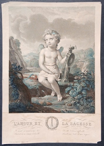 Stampa antica amore cupido - antica,