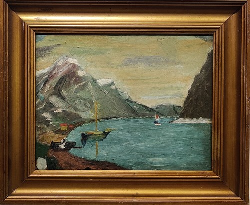 Fjord dipinto ad - (norvegia?),,
