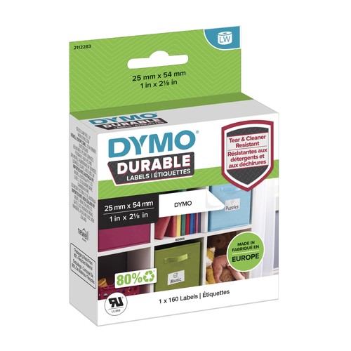 Dymo durable bianco - bianco, etichetta