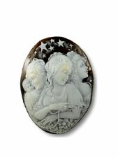 Cammeo di Torre del Greco per ciondolo spilla oro in cameo non antico sardonico