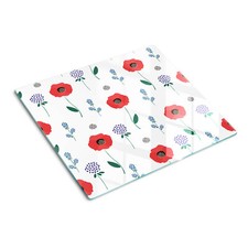 Tagliere Coprifornelli in Vetro 60x52cm Papavero e disegno Vetro Temperato