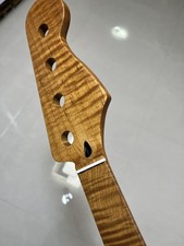 Basso jazz senza tasti acero fiamma tostata inox fai da te manico chitarra 20 tasti satinato