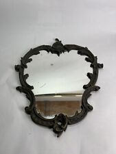 Specchio Da Parete Antico, Barocco, Ottone Grande 45 x 35 Vintage Rococò Sinuosa