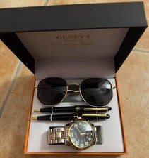 IDEA REGALO UOMO: Cofanetto orologio 2 penne occhiali da sole Geneva