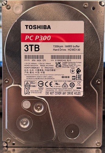 Toshiba p300 3tb disco - 3tb, rigido