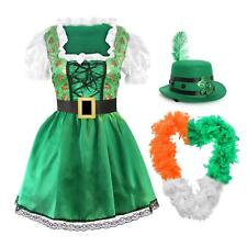 ABITO DA DONNA IRLANDESE SAN PATRIZIO FOLLETTO VESTITO ELEGANTE COSTUME VESTITO DA DONNA