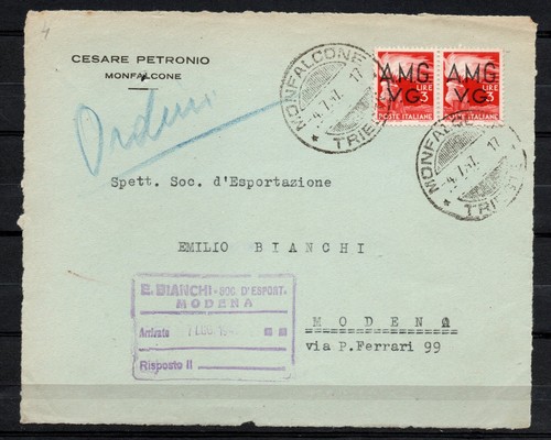Amg storia postale - vg,