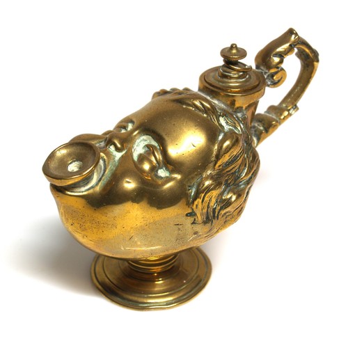 Antique brass cherub putto - brass,