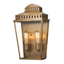 Lampada da Parete Esternaa Lanterna Ottone 2 Fiamma H 48,9cm IP44 Veranda Balkon
